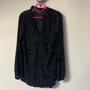 White House Black Market sheer velvet top